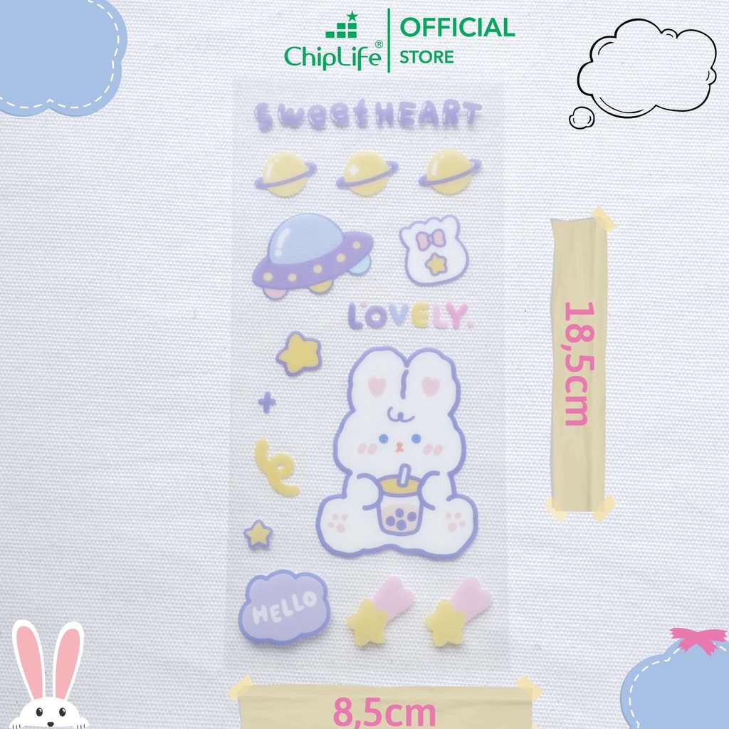 Hình dán trang trí sổ tay, ly giữ nhiệt CHIPLIFE TK002