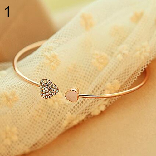Vòng tai trang sức hình trái tim đính đá thời trang cho nữ