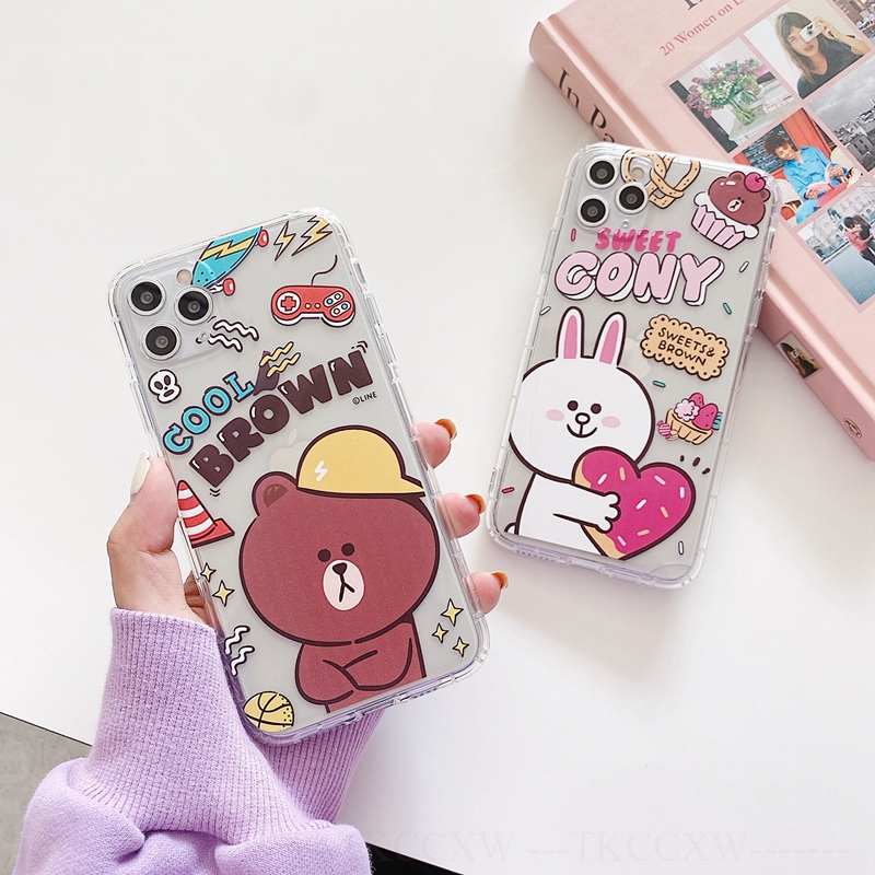 Ốp Lưng Silicon Trong Suốt In Hình Gấu Brown / Thỏ Cony Đáng Yêu Cho Samsung Galaxy A30S A30 A20 A10 A7 2018 J7 Prime On7 2016