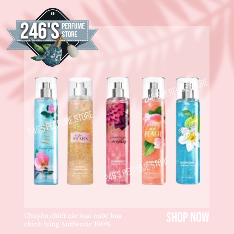 ✨Mun✨ Top 6 Xịt Thơm Toàn Thân Ánh Nhũ Bath And Body Works Shimmer Cho Mùa Hè 2020