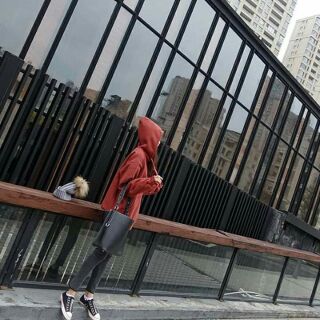 Áo hoodie nỉ bông cam đất