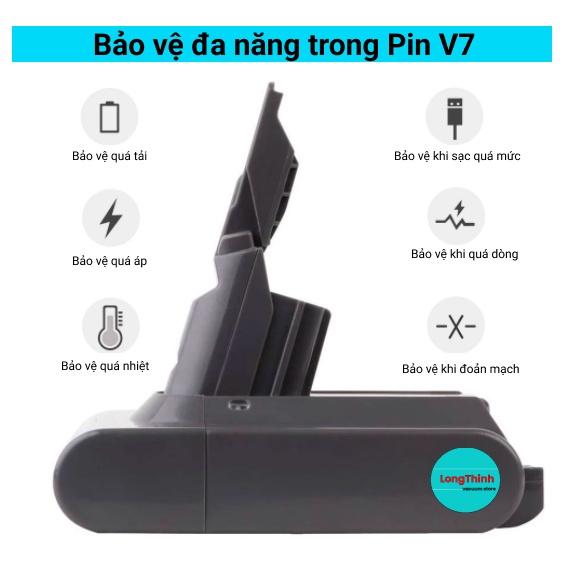 BH 6 Tháng - Pin thay thế máy hút bụi DYSON V7 SV11 chất lượng cao