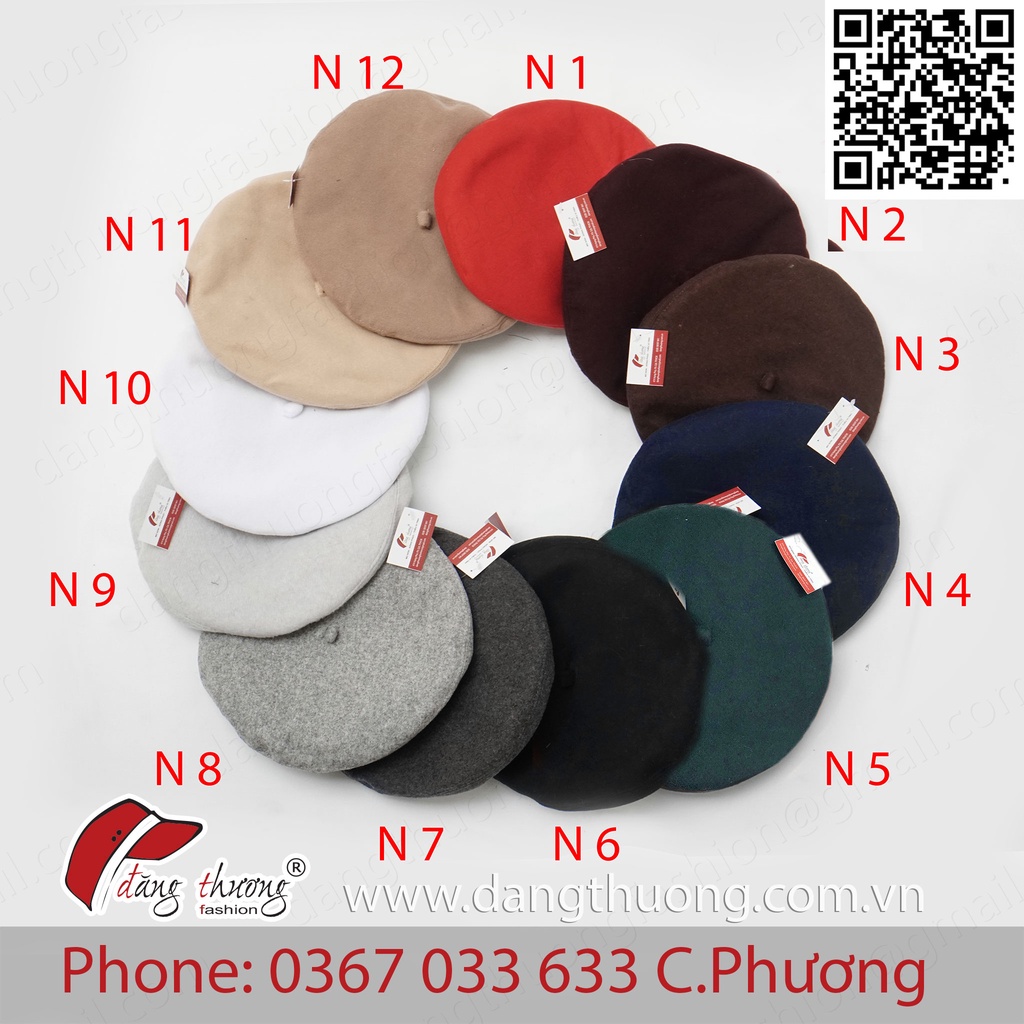 Mũ Nồi Beret Chất Liệu Nỉ Dạ Dày Dặn (Không Phải Loại Len Mỏng)