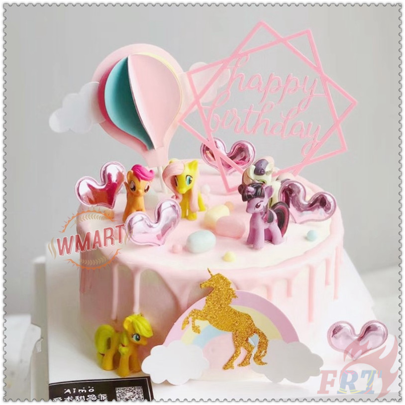 Set 12 Mô Hình Ngựa Pony Trang Trí Bánh Kem