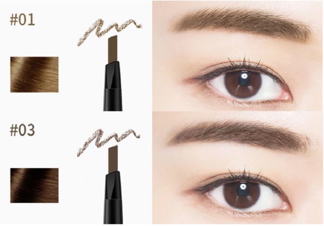 Bút Chì Kẻ Mày Lameila Double Eyebrow Pencil