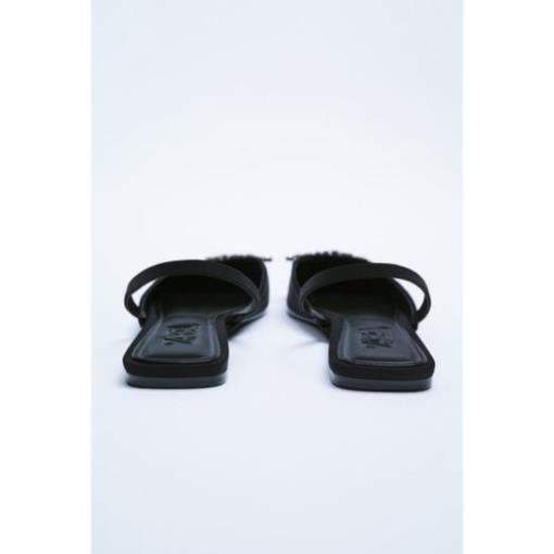 Giày bệt quai slingback mũi nhọn đính đá po