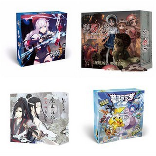 Hộp quà tặng mini vuông in hình anime chibi có poster postcard lomo giftbox xinh xắn dễ thương