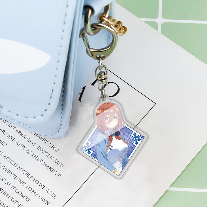 Móc khóa nhựa acrylic hình nhân vật anime Nakano Ichika Nino Miku Yotsuba Itsuki Sisters Heart