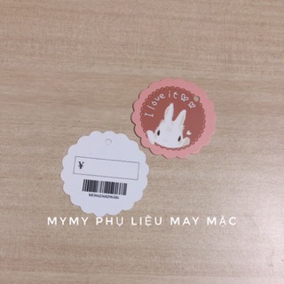 Nhãn mác giấy handmade hình thỏ I Love It
