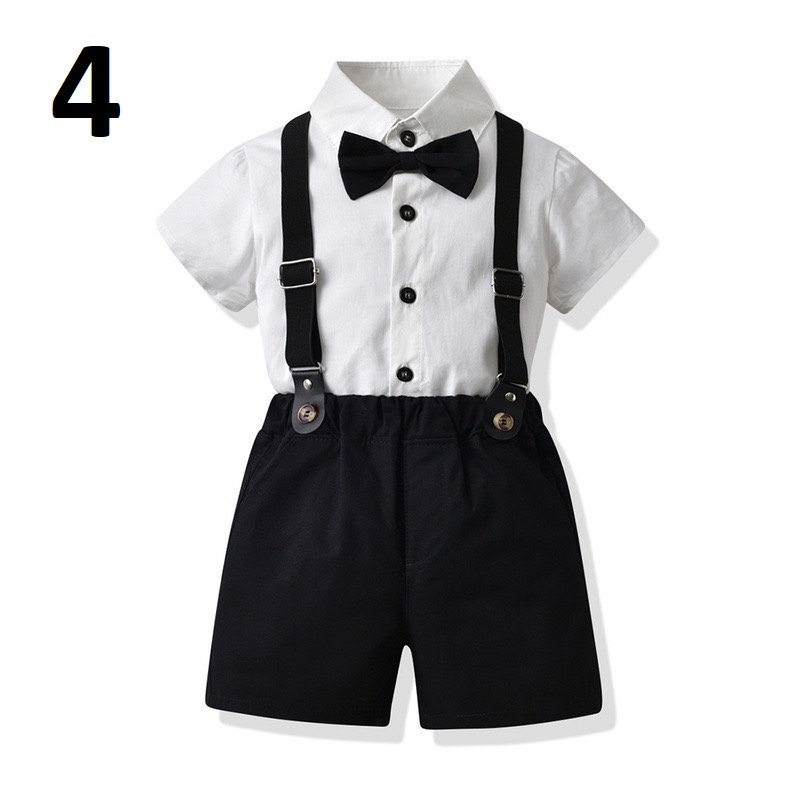Body công tử bé trai công tử hè cộc tay ngắn tay hè bodysuit có đai nơ cực đẹp mặc sinh nhật thôi nôi