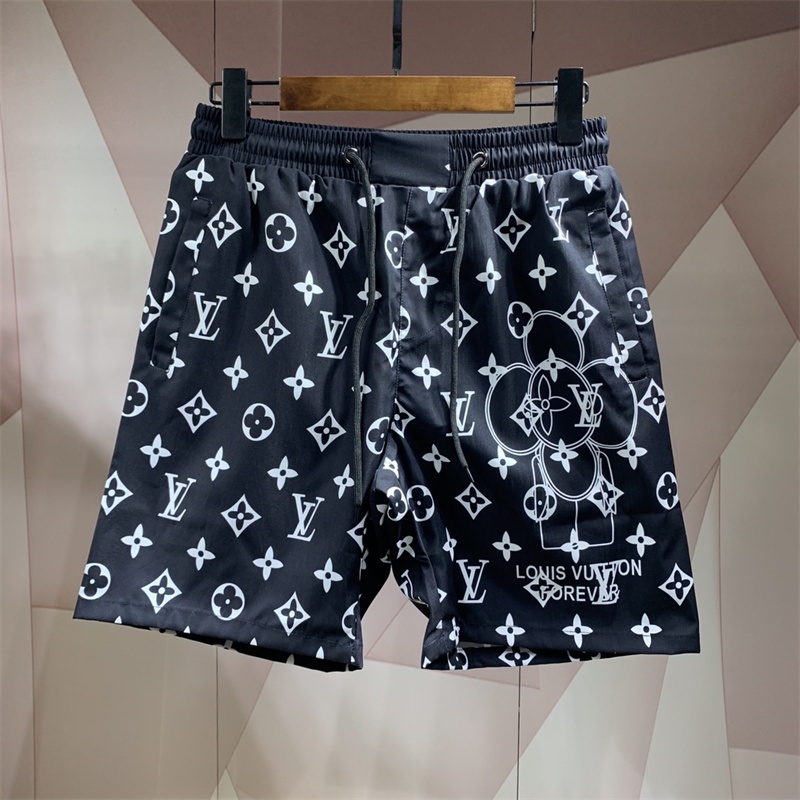 Quần short vải siêu mỏng nhanh khô in họa tiết LV phong cách đi biển năng động cho nam và nữ #42
