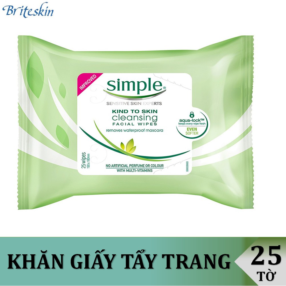 Khăn Giấy Tẩy Trang Simple (25 Tờ)