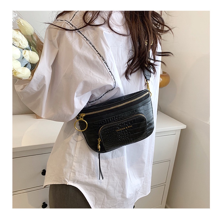 Túi Đeo JASMIN NOIR chéo họa tiết da cá sấu thiết kế đơn giản thời trang cho nữ