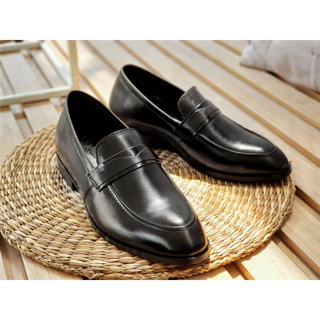 Giày Lười Loafer Tăng Chiều Cao Da Bò Nguyên Tấm Santoro Mã TCM575