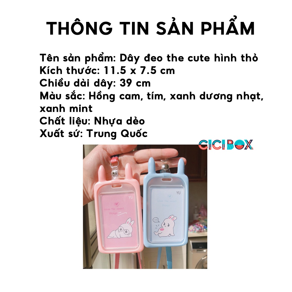 Dây Đeo Thẻ Học Sinh Bảng Tên Nhân Viên Văn Phòng Hình Thỏ Dễ Thương CICIBOX