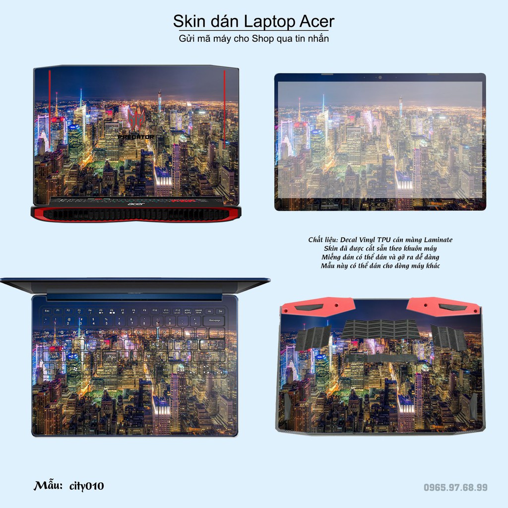 Skin dán Laptop Acer in hình thành phố _nhiều mẫu 2 (inbox mã máy cho Shop)