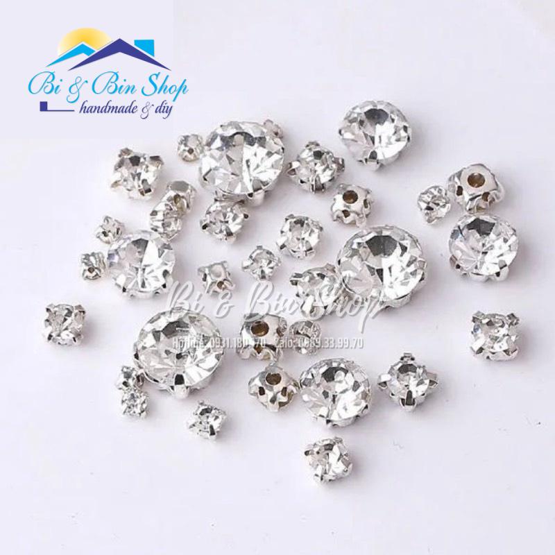 100 Viên Đá Đế 4 Chấu S20-4,5mm Hạt Pha Lê Đính Kết Trang Phục Thời Trang, Làm Phụ Kiện - Bi &amp; Bin Shop