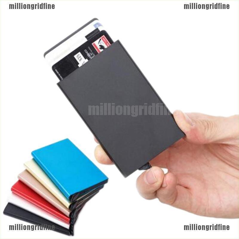 [milliongridfine]Aluminum Alloy Credit Card Holder Wallet Antimagnetic Waterproof Protective Case