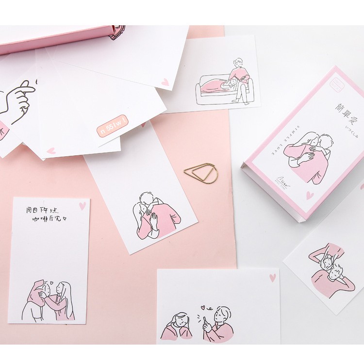 [100tờ] Giấy note cute phong cách Nhật Bản nhiều màu sắc