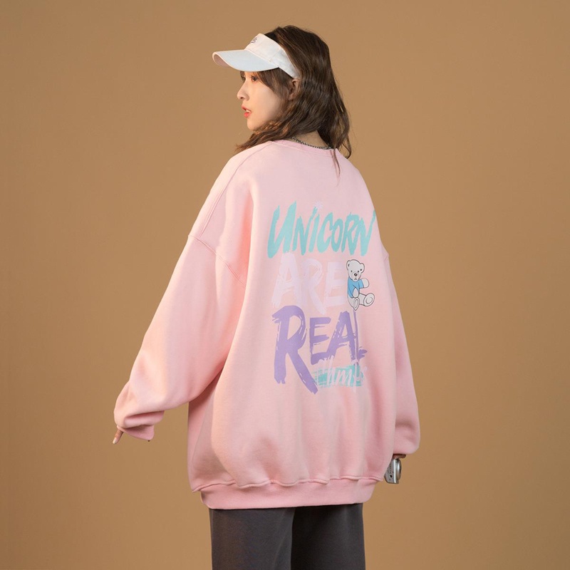 IELGY    Áo sweater Cổ Tròn Phong Cách Thời Trang Đường Phố Cho Nữ