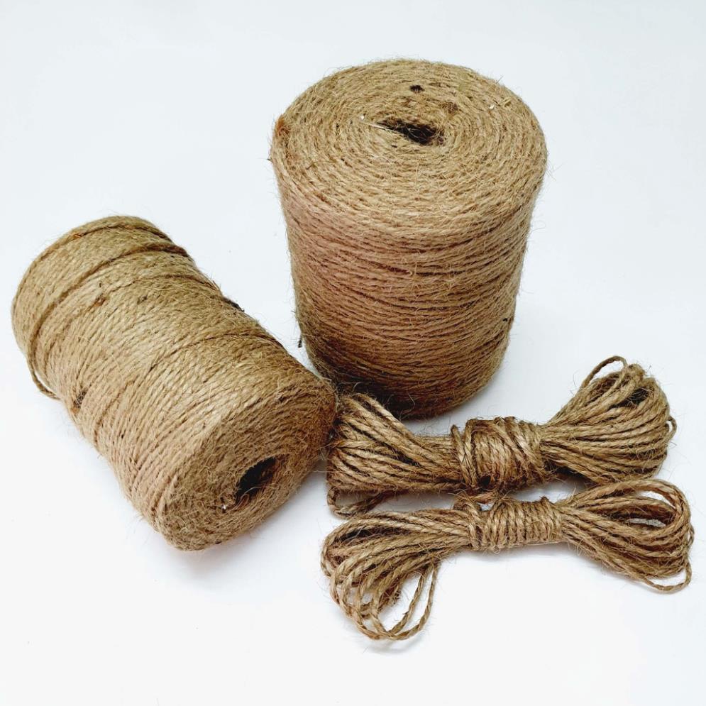 Dây thừng buộc Lọ hoa thủy tinh - Bình gốm sứ trang trí treo ảnh thắt nơ màu nâu nhạt 2 mm