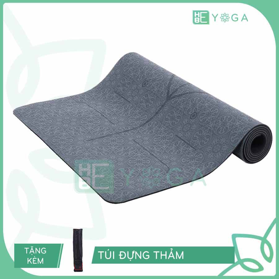 Thảm Tập Yoga Định Tuyến PU Cao Su Relax Hebeyoga Cao Cấp Tặng Kèm Túi