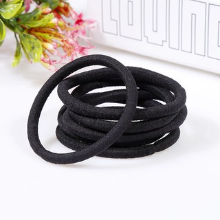 10 DÂY BUỘC TÓC MÀU ĐEN KIỂU DÁNG ĐƠN GIẢN