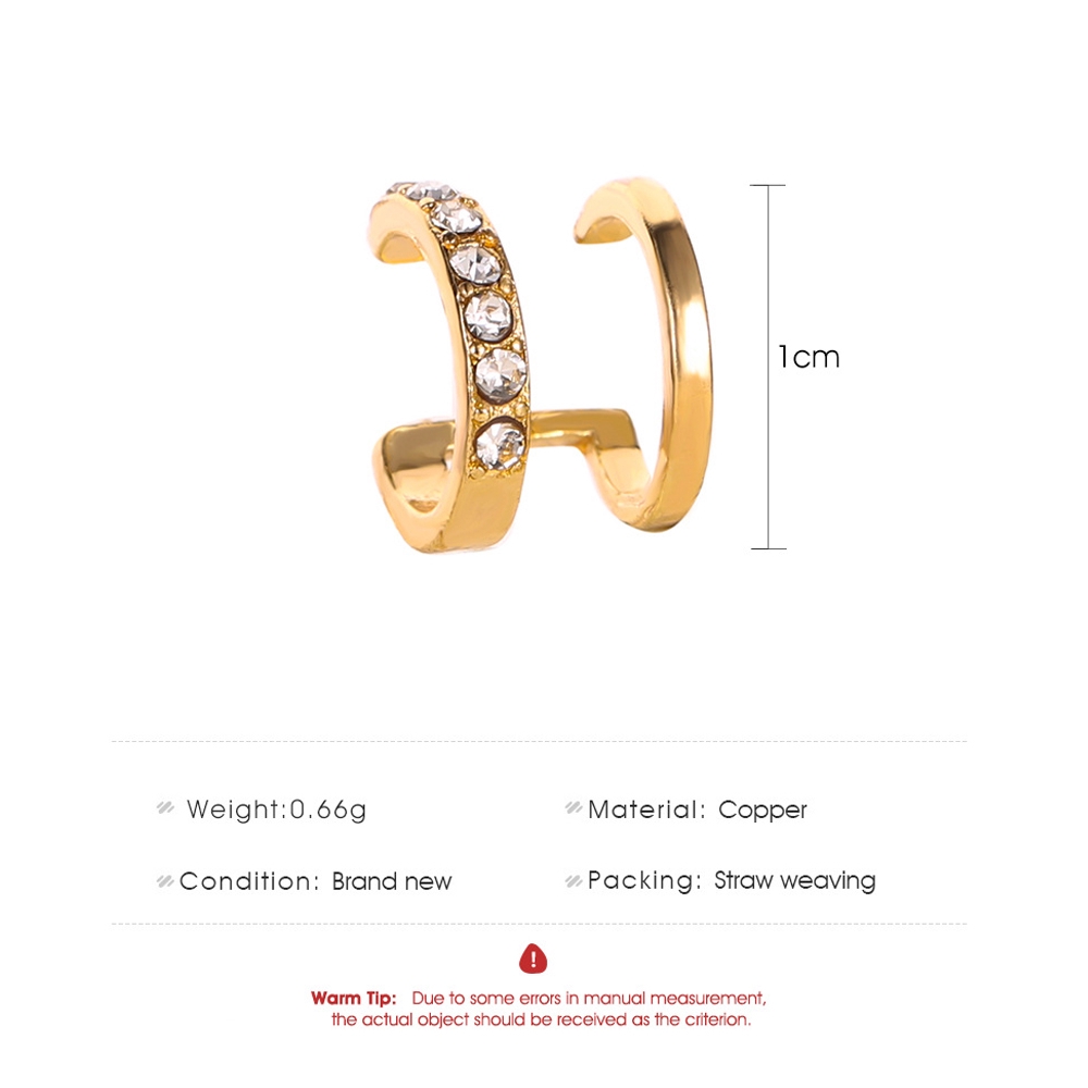 Bộ 1/3 Khuyên Tai Đính Đá Không Xỏ Thời Trang Cho Nam Và Nữ