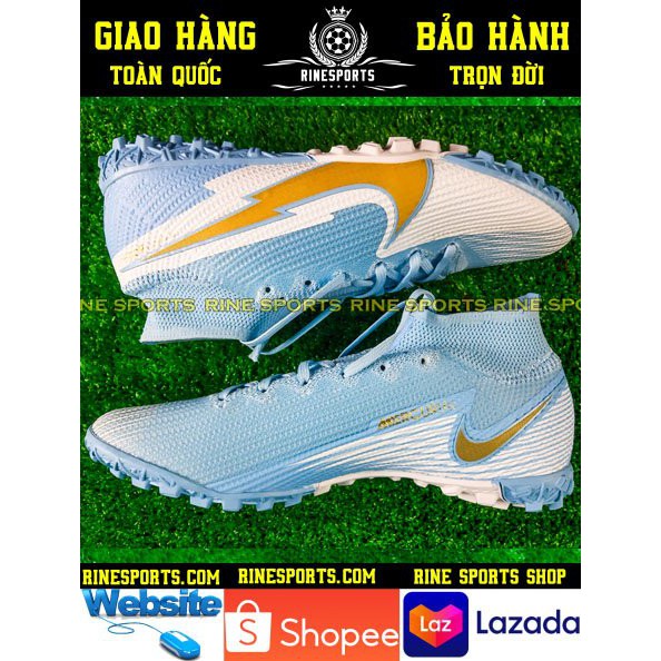 (HÀNG THAILAND) GIÀY BÓNG ĐÁ SÂN CỎ NHÂN TẠO Mercurial Superfly xanh ngọc.TF.CAM KẾT Y HÌNH-CAM KẾT HÀNG