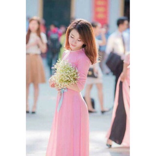 Áo hồng 4 tà kèm quần