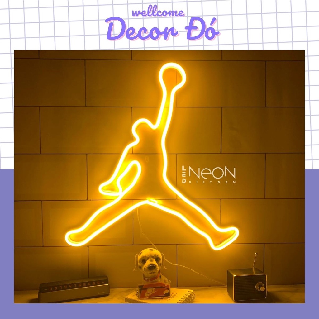 Đèn NeonSign Jordan | Kích Thước 35x33cm | Quà Tặng Trang Trí Cực Chất , Siêu Sáng & Tiết Kiệm Điện Với Led 12v |