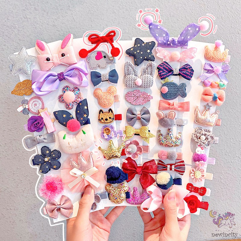 Set 18 Kẹp Tóc Xinh Xắn Phong Cách Hàn Quốc Thiết Kế Đa Dạng Cho Bé Gái
