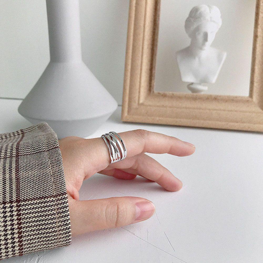 Nhẫn Đeo Tay Nhiều Lớp Hình Học Thời Trang Có Thể Điều Chỉnh