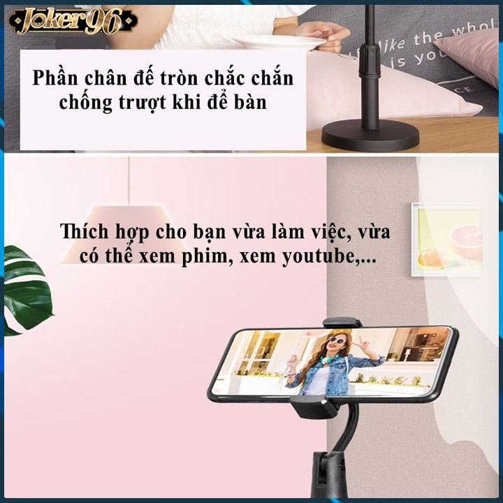 [1Đ] Giá đỡ kẹp điện thoại chụp ảnh, livestream, quay titok có thể kéo dài thu ngắn, xoay 360 độ