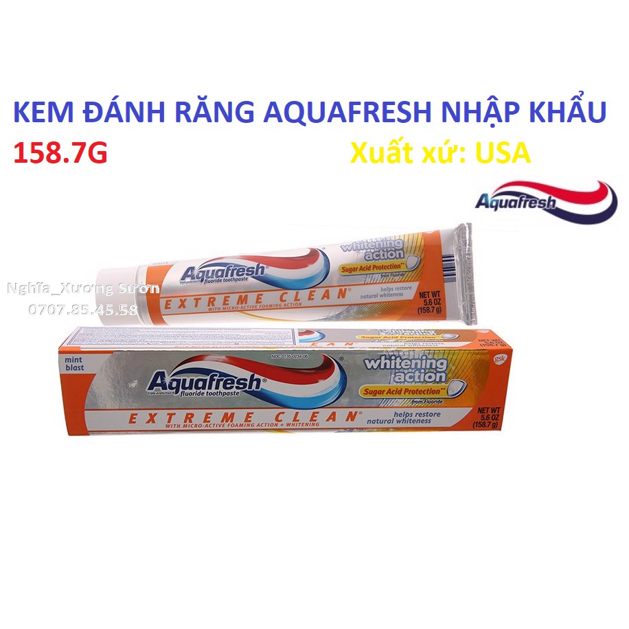 Kem đánh răng aquafresh mỹ 158.7g