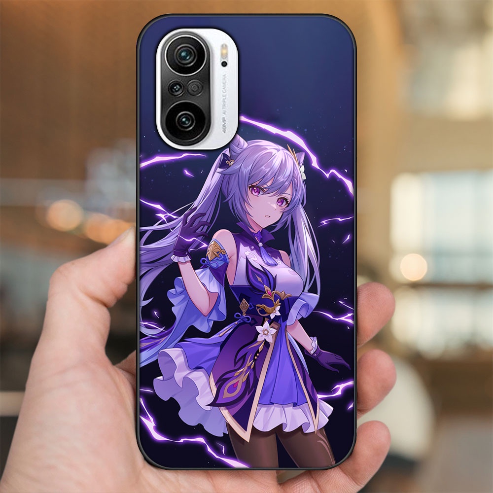 Ốp lưng Xiaomi K40 viền đen in hình Keqing Genshin Impact