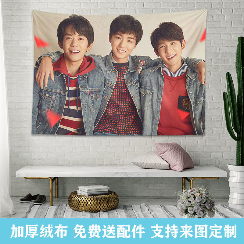 Tranh Vải Treo Tường Trang Trí Hình Nhóm Nhạc Tfboys