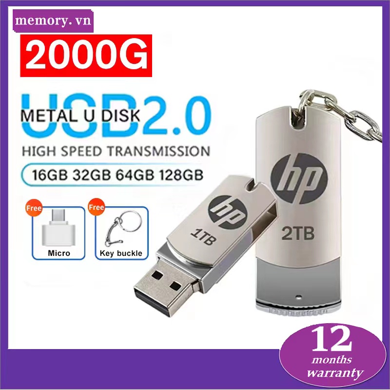 Usb Ổ Đĩa Flash HP 256GB 128GB 512GB 1TB 2TB USB 64GB 32GB 16GB 8GB 4GB 2GB 1GB Có Móc Khóa