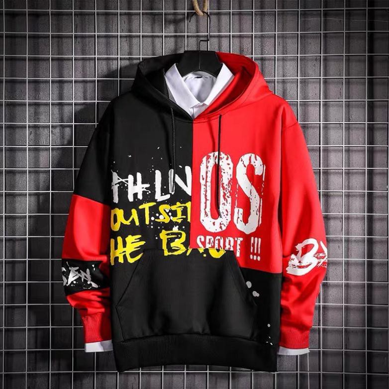 ÁO HOODIE NÓN UNISEX NAM NỮ PHỐI 2 MÀU
