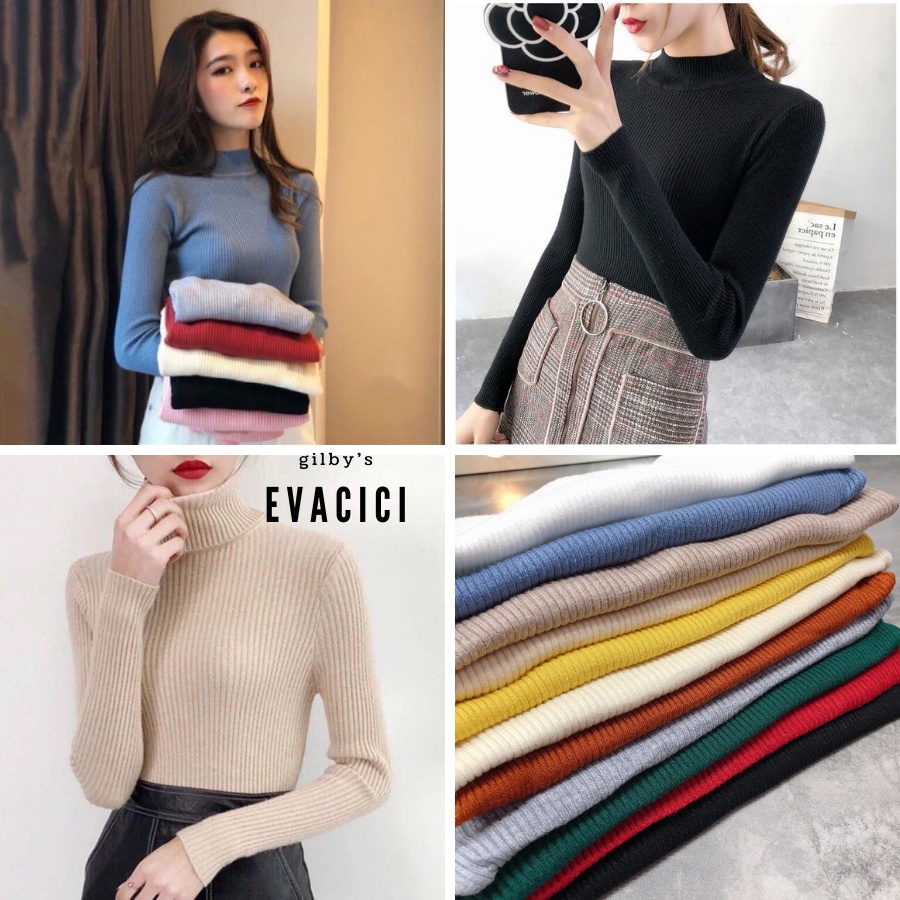 [EVACICI] Áo len nữ cổ 3 phân chất len tăm loại 1 cực chất ulzzang cực xinh, áo len cổ 3 phân