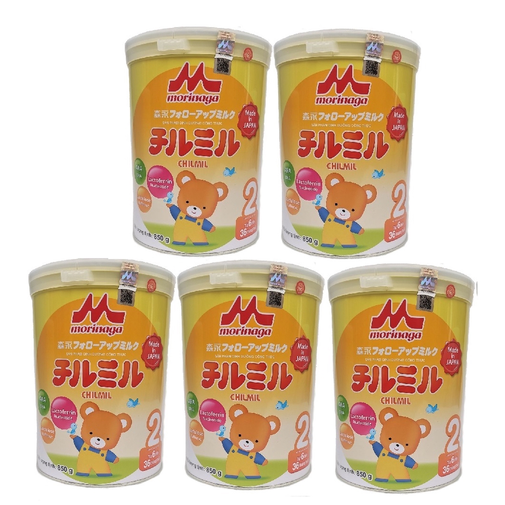 Combo 5 hộp Sữa Morinaga số 2 850g mẫu mới (có tem chính hãng, date T6/2023)