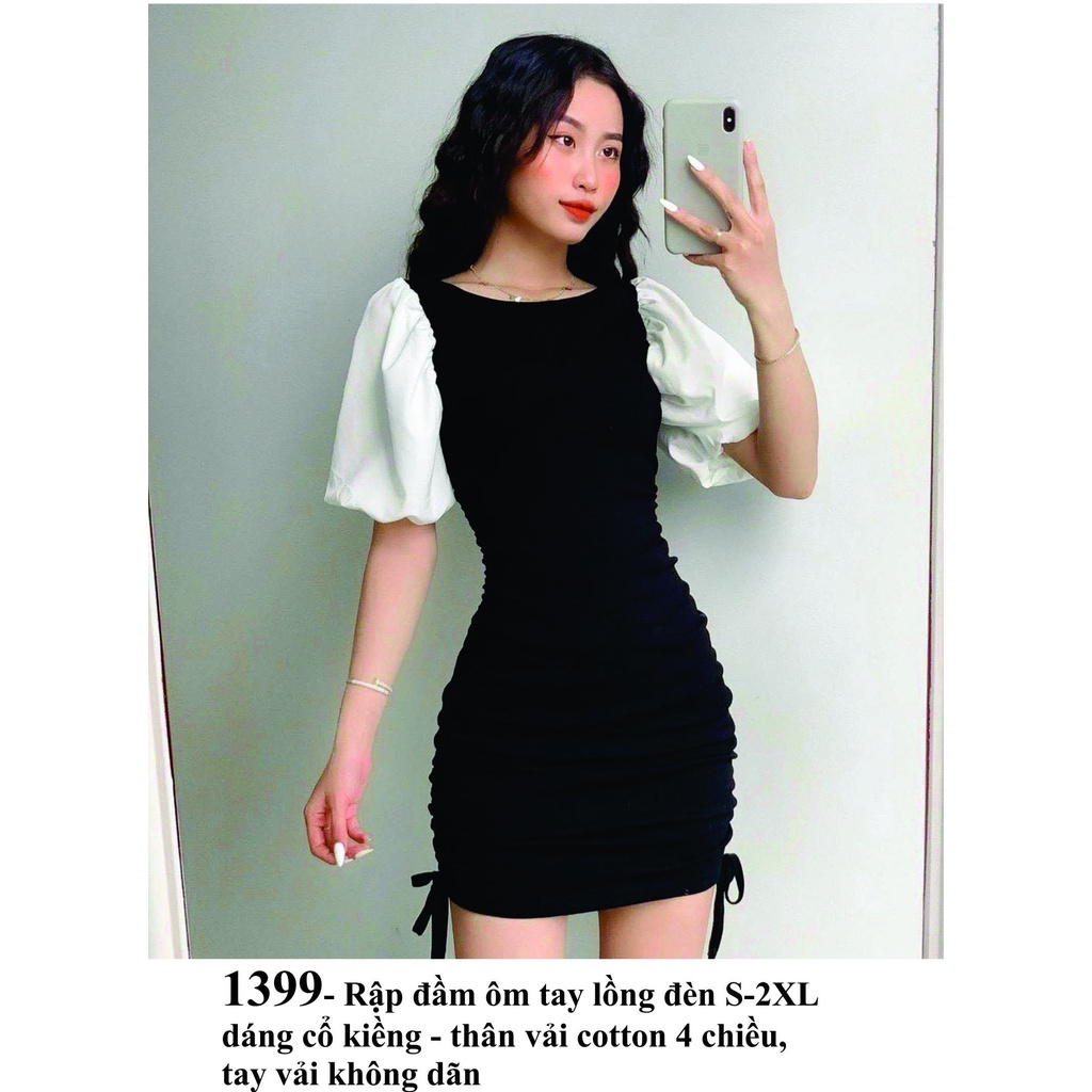 Rập giấy A0 mã 1399- đầm thun ôm tay lồng đèn