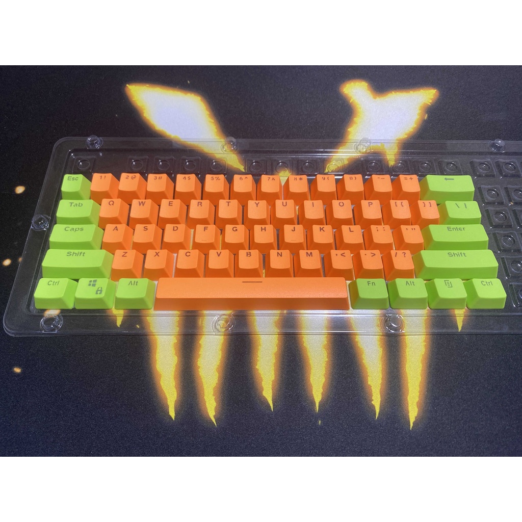 RK 61/87/104 Keycaps PBT Chất liệu OEM Chứa nhiều phím, có đèn nền Bàn phím cơ hai màu có đèn nền