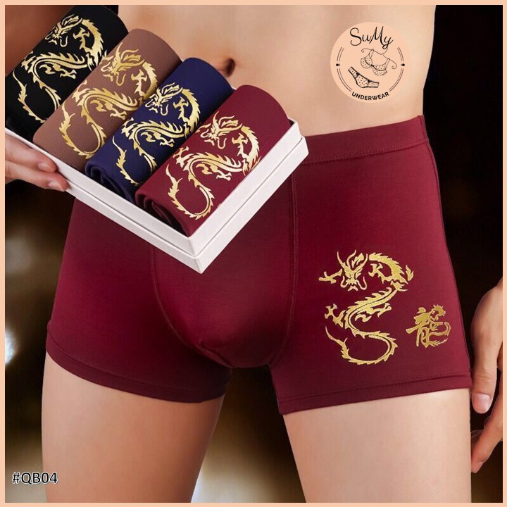 Quần Boxer nam SUMY UNDERWEAR thun sữa rồng vàng cá tính gợi cảm COMBO 4 CHIẾC