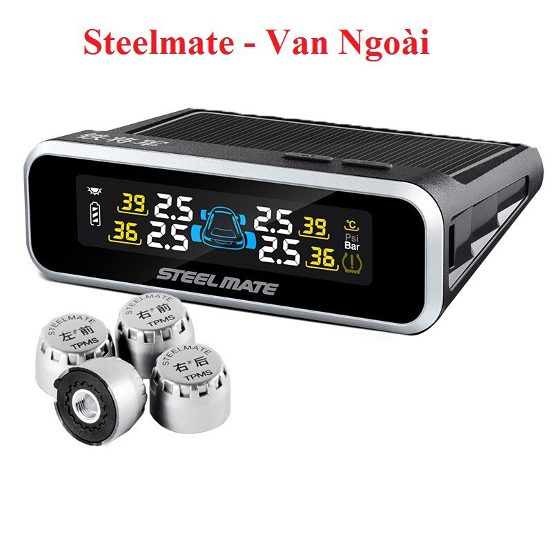 Cảm biến áp suất lốp Steelmate E3 van trong & van ngoài, chuẩn ZIN, full box