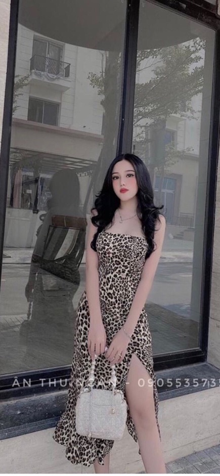 Đầm body 2 dây xẻ đùi đủ các màu như hình