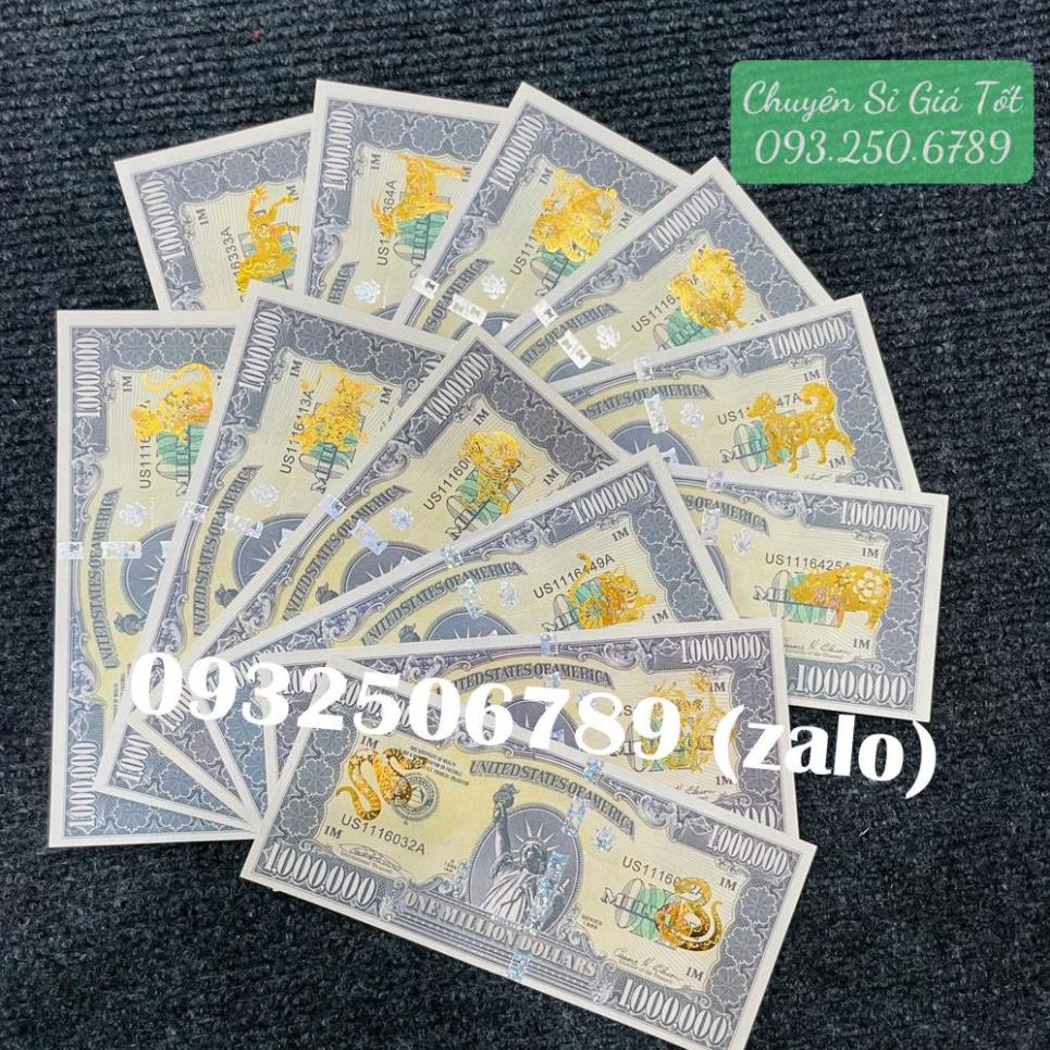 Tờ 1 TRIỆU USD 12 con giáp mạ vàng siêu khủng lưu niệm , thích hợp sưu tầm , làm quà tặng