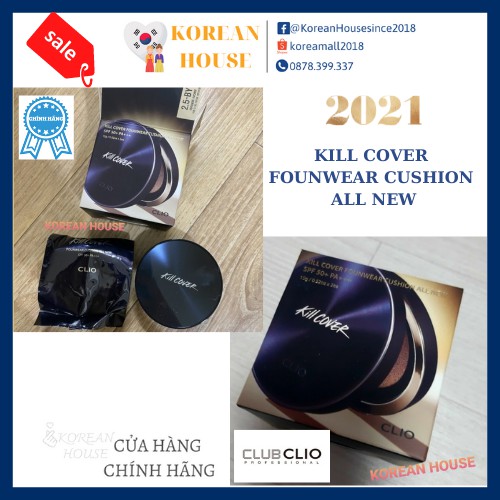 [Chính hãng][Tặng kèm lõi refill] PHẤN NƯỚC CLIO KILL COVER FOUNWEAR CUSHION ALL NEW_Phiên bản 2021 | BigBuy360 - bigbuy360.vn
