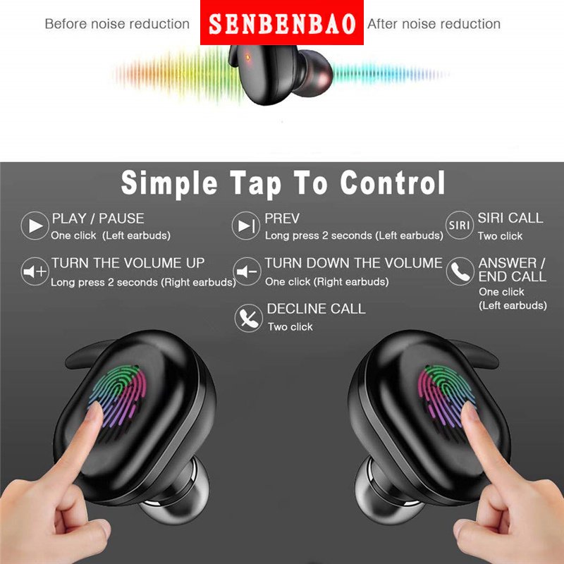 Tai Nghe Y30 / Y50 TWS Bluetooth Không Dây Có Mic Và Phụ Kiện
