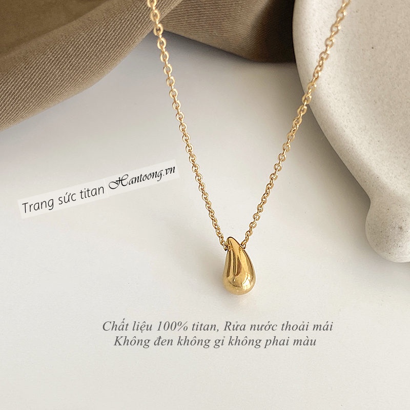 Dây chuyền titan nữ không đen gỉ mặt hình giọt nước thiết kế đơn giản phong cách ins hàn quốc mẫu mới